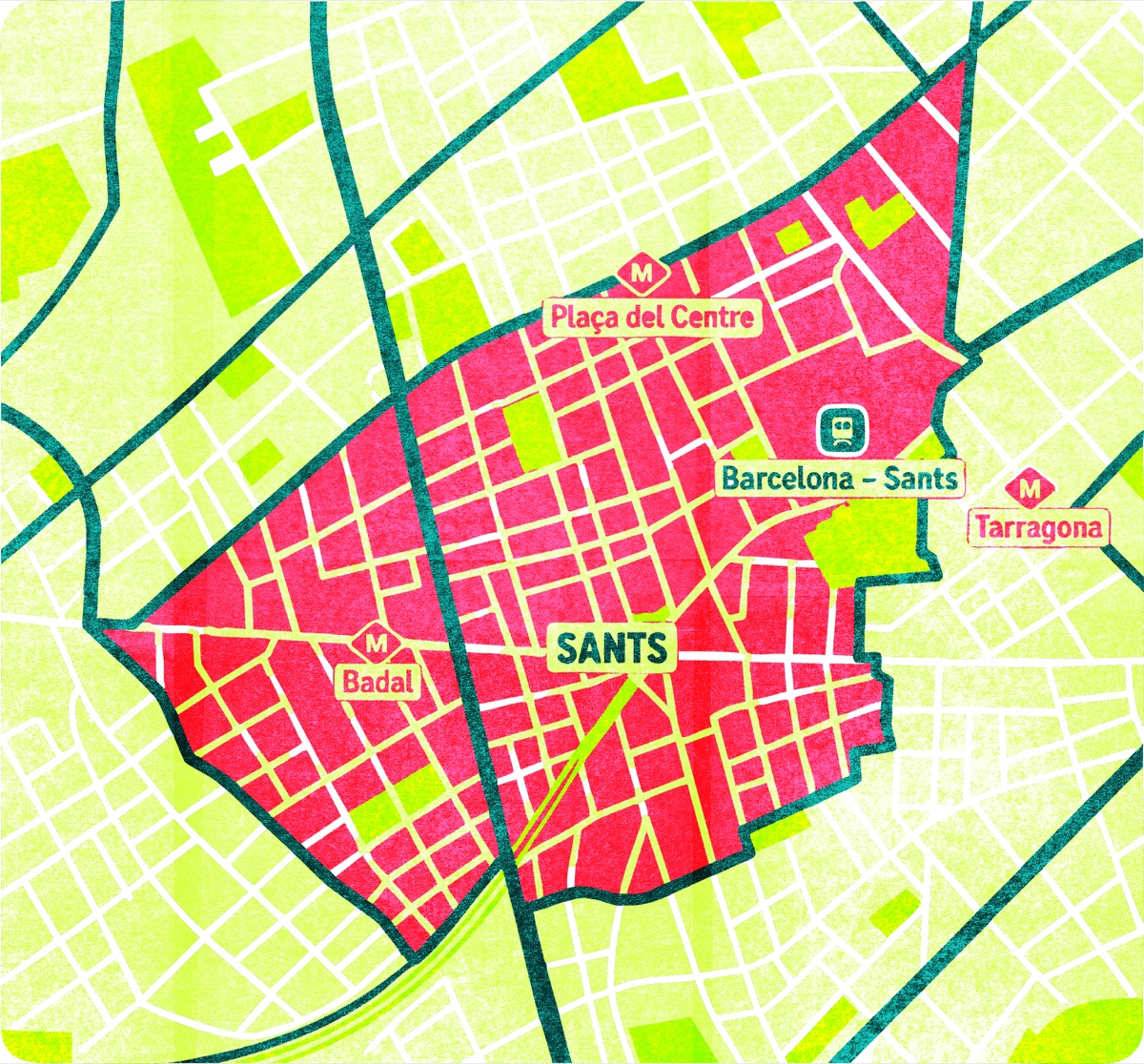 Barrios de Sants, Hostafrancs, La Bordeta y Badal